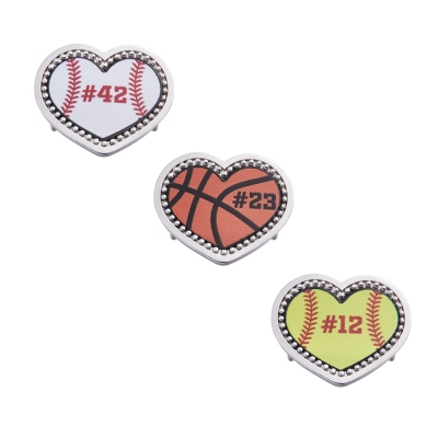 Personalized Number Shoe Charms, Shoelace Clips, Shoe Accessories for Baseball/Softball/Football/Soccer/Volleyball/Basketball, Gift for Sports Lover