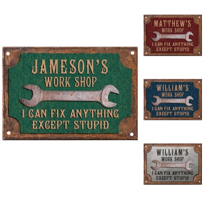 Custom Garage Sign, Men's Tinplate Workshop Sign, Fix Anything Rust Metal Design Wall Art Room Decor, Father's Day Gift for Dad/Grandpa/Him/Car Lover