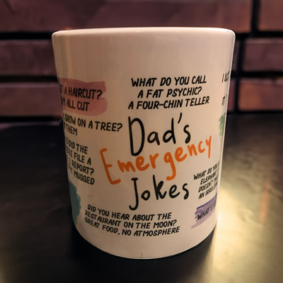 Personalized Dad's Jokes Mug with Name, Customized 10/15oz Coffee Mug, Funny Dad Mug, Father's Day/Birthday Gift for Dad/Grandpa/Him