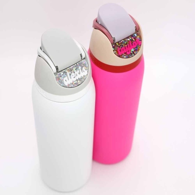 Personalized Nameplate for Thermos Cup, Customized Glitter Cup Accessory, Fits all Cup Sizes, 19OZ/24OZ/32OZ/40OZ