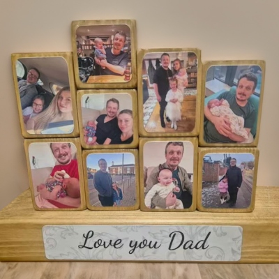 Personalized Stacking Wooden Photo Blocks Set, 6PCS Set, Home Decor, Custom Photo Gift, Birthday/Anniversary/Christmas Gift for Lover/Family/Friends