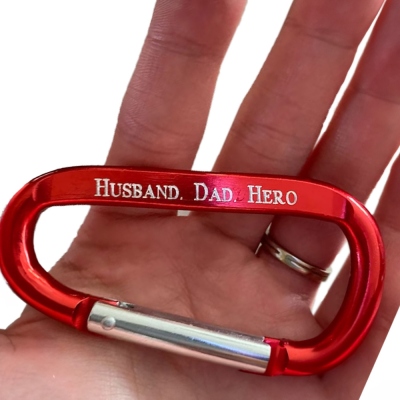 Custom Engraved Aluminum Carabiner Keychain Clip, D Shape Quick Release Hook, Accessory for Hammocks/Camping/Hiking/Climbing, Gift for Dad/Him/Grandpa