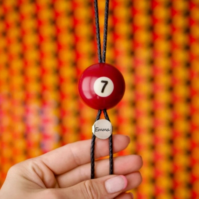Personalized Number Name Billiards, Mini Billiard Ball Tie, Ball Decoration, Gift for Billiard Lovers