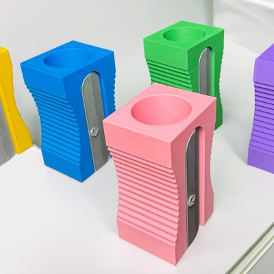 3D Printed Pencil Sharpener Shape Desk Organizer, Pens Organizer in Sharpener Design, Colorful Stationery Office Supplies, Gift for Teachers/Students