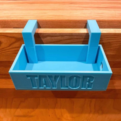 Custom Name Dorm Bed Bunk Storage Tray, Bedside Organizer with Cable Charger Hole, Versatile Storage Tray Accessories, Gift for Student