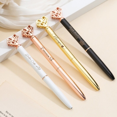 Custom Name Diamond Pen, Crystal Diamond Pen, Pen With Love, Wedding Favors, Bridesmaid Pens, Gift for Her