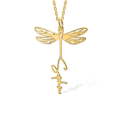 Aangepaste naam Dragonfly ketting, Dragonfly Totem naam ketting, minimalistische Sterling Zilver 925 damessieraden, Memorial Gift voor haar/moeder/oma