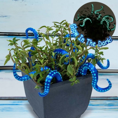 Décor drôle de pot de plante de tentacules de monstre marin, décor de pot de fleurs succulent imprimé en 3D, accessoire d’Halloween, cadeau pour les amoureux des plantes