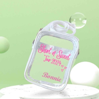 Personalized Name Clear Stadium Bag, Waterproof Backpack, Transparent PVC Bag, Approved for Sports Events and Concerts