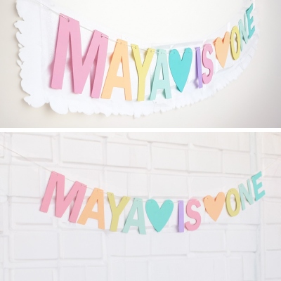 Personalisiertes Pastell Regenbogen Happy Birthday Banner, Bunte Farbverlaufsbuchstaben Party Banner Hängende Dekoration, Partyzubehör, Geschenk für Jungen/Mädchen/Kinder/Erwachsene