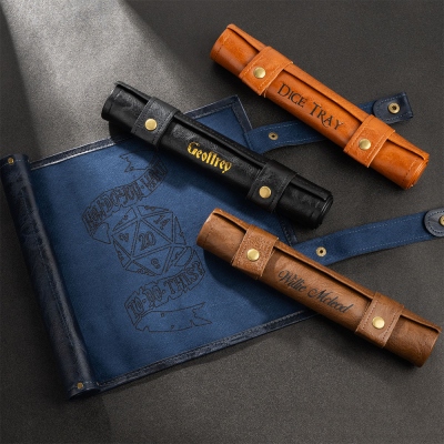 Personalized Leather Dice Tray, Custom DND Dice Tray, Dice Roller, Rolling Scroll, Board Game, Dice Rolling Tray, Decorative Tray, DND Gift