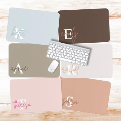 Personalized Name Solid Color Desk Pad, Waterproof Computer Laptop Desk Mat for Keyboard & Mouse, Office Accessory, Gift for Friends/Colleagues