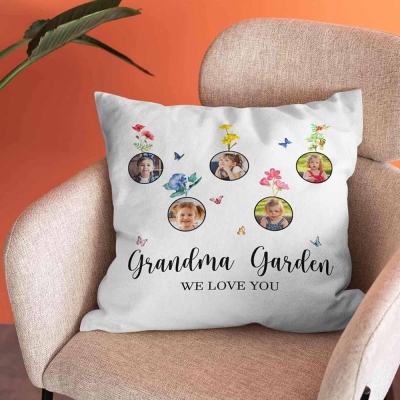 Personalized Birth Month Flower Pillow, Birth Month Flower Pillow, Grandmas Garden Pillow, Birth Flower Gift, Mothers Day Gift, Grandma Gift