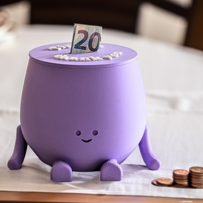 Personalized Smiley Face Piggy Bank & Planter, 3D Printed Money Saving Tip Jar Indoor Planting Pot, Home Decor, Gift for Kids/Family/Friends