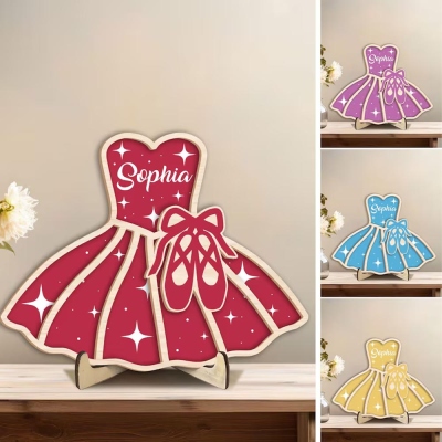 Personalized Ballet Wooden Plaque, Custom Name Wooden Sign, Ballet Dance Wood Sign, Sport Gift for Ballet Dancer/Daughter/Sister/Girl
