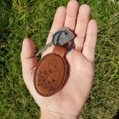 Personalized Birth Flower Baby Death Memorial Keychain, Gift for Dad/Mom, Loved for a Lifetime Daddy/Mommy of an Angel Gift