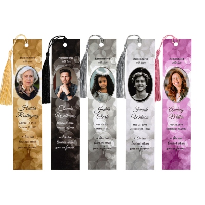 Personalized Funeral Bookmarks with Photo, Custom Sympathy Gifts for Loss of Loved One, Memorial Prayer Cards for Celebration of Life, Condolence Gift