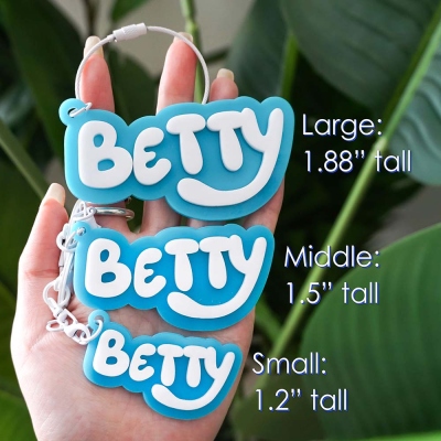 Personalized Name Blue Backpack Keychain, Custom Name Tag, Kids Name Tags, Water Bottle Name Tag, Lunch Box Keychain, Kids Backpack Accessories