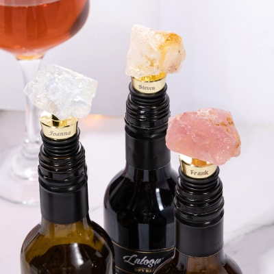 Bouchon de vin en cristal de guérison personnalisé pour bouteilles en verre, joli bouchon de verre à vin mousseux/décanteur/champagne, cadeau de mariage, cadeau pour les amateurs de vin pour femmes