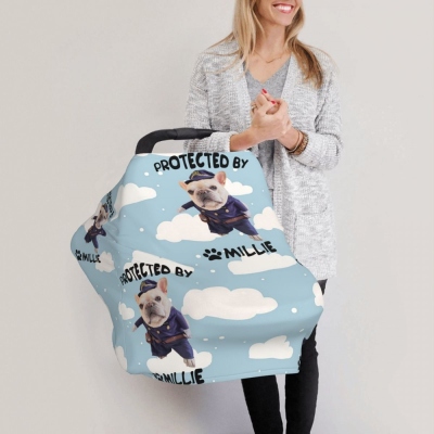 Personalisierter Kinderwagensitzbezug mit Haustiernamen und Foto, 6-in-1-Kinderwagensitzbezug, Muttertag/Babyparty-Geschenk für Neugeborene/Säuglinge/frischgebackene Mütter