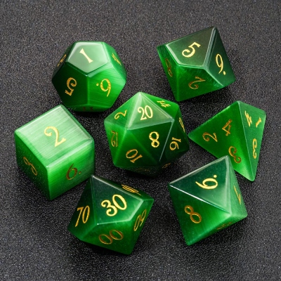 Green Gradient Gemstone Dice Set, Green Dice, DND Dice Set, Polyhedral Dice Set, Dice Gift, DND Gifts