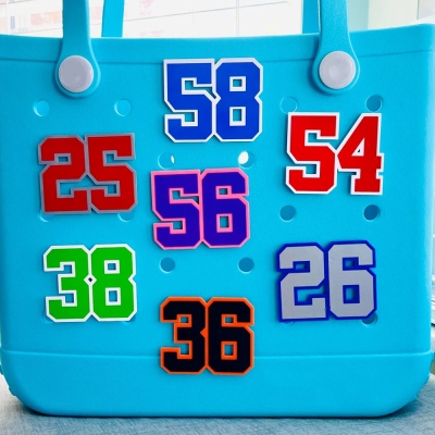 Personalized Sports Number Charm for Bags, Custom Player Number, Football Mom Number Charm, Sports Team Number for Bags