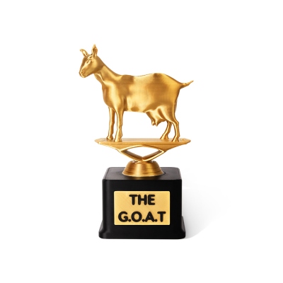 Personlig GOAT Trophy, Custom Funny Graved Appreciation Trophy, GOAT Greatest Of All Time Trophy, present till familj/chef/kollegor/vänner