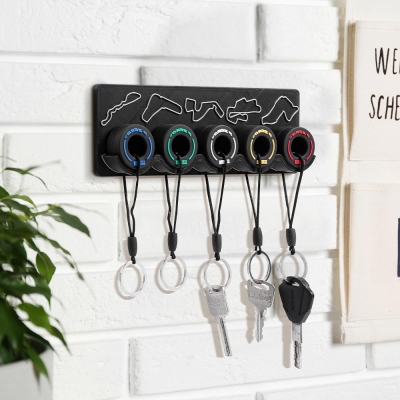 Unique Racing Tire Track Key Hook, 3D Printed Car Themed Key Hanger Holder for Wall, Housewarming/Birthday Gift for Car Lover/Racing Fan/Him