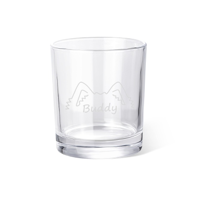 Whiskyglas mit personalisiertem Namen und Haustierohren, Barglas mit individueller Gravur, Alkoholgeschenk für Whiskytrinker, Geburtstagsgeschenk für Papa/Ehemann/Tierliebhaber