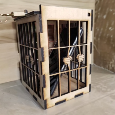 Custom Name Wooden Cell Phone Jail, Phone Lock Box Cage, Lock Up Safe Smartphone Stand Holder, Classroom Home Office Storage Gadget, Fun Novelty Gift