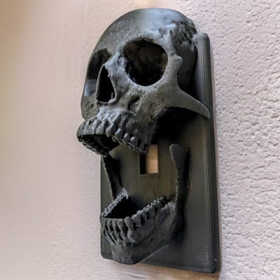 3D-effekt Goth Skull Light Switch Cover, Flerfärgat växlingsskydd, gotisk väggdekor, inflyttnings-/julpresent till gotiska älskare/vänner