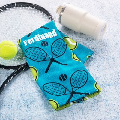 Personalisiertes Tennishandtuch mit Namen, Tennis-Schweißhandtuch für Frauen, Tennisausrüstungszubehör für Männer, Fitnessstudio-Geschenk für Tennisliebhaber/Tennisteam