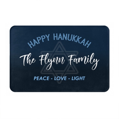 Tapis de sol personnalisé avec motif étoile de David, paillasson antidérapant Happy Hanukkah, décoration de chambre, cadeau Hanukkah/juif pour la famille/les amis