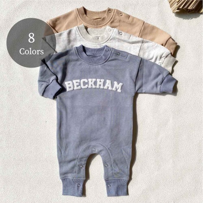 Custom Name Puff Name Baby Sweatshirt Bodysuit, Personalized Bubble Romper, Baby Shower Gift, Birthday/Christmas Gift for Newborn/Baby