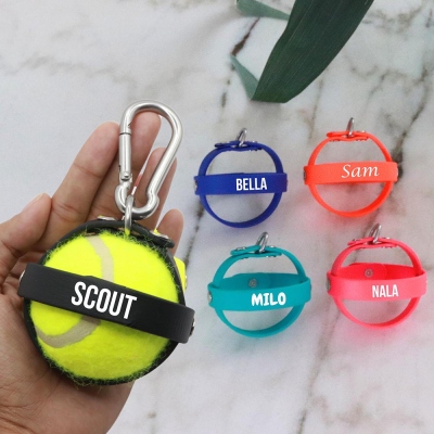 Personalized Name Dog Ball Holder, Dog Accessories, Leash Attachment, Fetch Ball for Dogs, Interactive Toy,Toy to Play Outside, Fun Tennis Ball Keeper