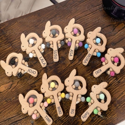 Personalized Baby Rattle, Custom Baby Shower Gifts, Personalized Baby Rattle, Newborn Gifts, Baby Gift, Engraved Rattle with Name, Handbell