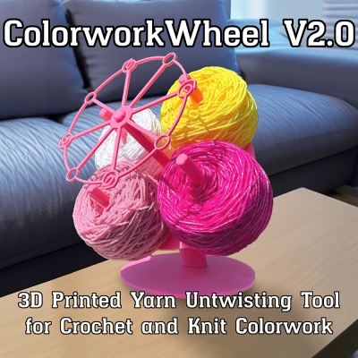 Custom Name Colorwork Wheel, 3D Printed Yarn Untwisting Tool for Crochet and Knit Color Work, Yarn Ball Holder Dispenser, Gift for Crocheters/Knitters