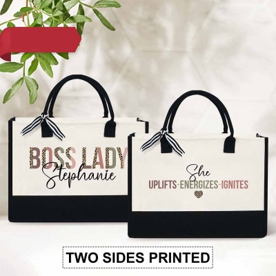 Custom Boss Lady Tote Bag, Boss Lady Things Tote Bag, Boss Gift for Women, Girl Boss Manager Gift, Gift for My Boss, Gift for Female Manager