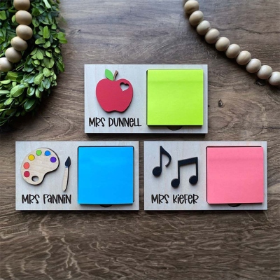 Personalized Sticky Note Holder, Teacher Sticky Note Holders, Teacher Appreciation Gifts, Teacher Gift, Art Teacher Gift, Music Teacher Gift