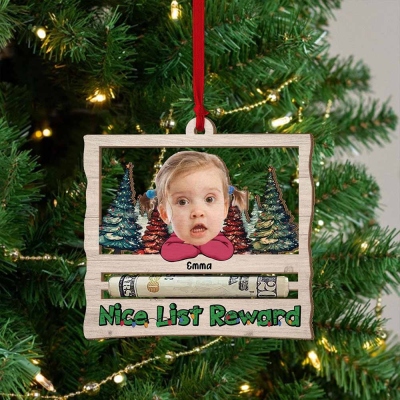 Personalized Name & Photo Christmas Money Holder Wooden Ornament, Cute Money Holder Tree Christmas Gift, Holiday Decoration Gift, Xmas Gifts for Kids