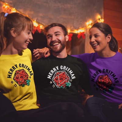 D20 Dice Christmas Sweatshirt, Christmas Hoodie, Merry Christmas Sweater, Xmas Sweatshirt, DND Hoodie, DND Xmas Sweatshirt, Christmas Party Sweatshirt