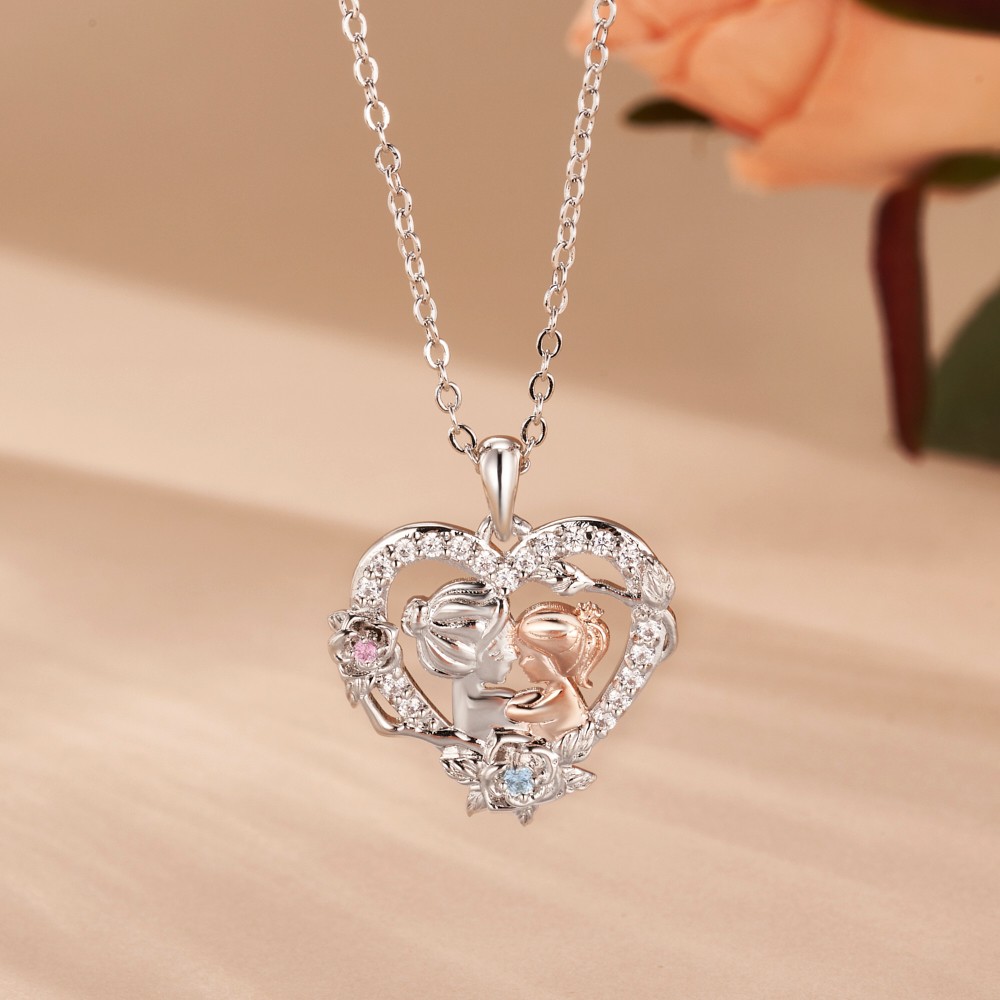 heart pendant with rose flower