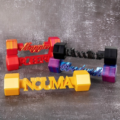 Personalized Name Full Size Dumbbell, 3D Printed Weight Lifting Accessory for Fitness Coach, Dumbbell Decor for Men, Bodybuilder Gift for Gym Lovers