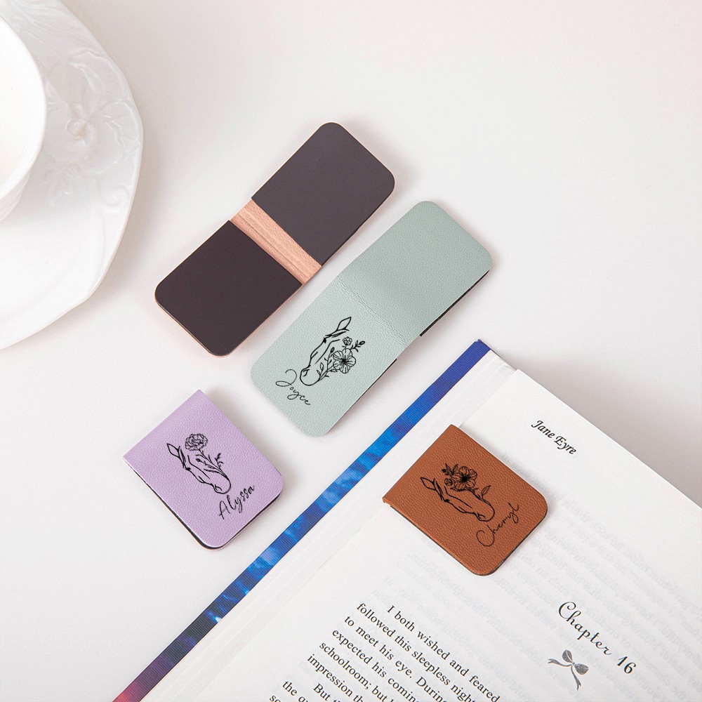 Magnetic Leather Bookmark