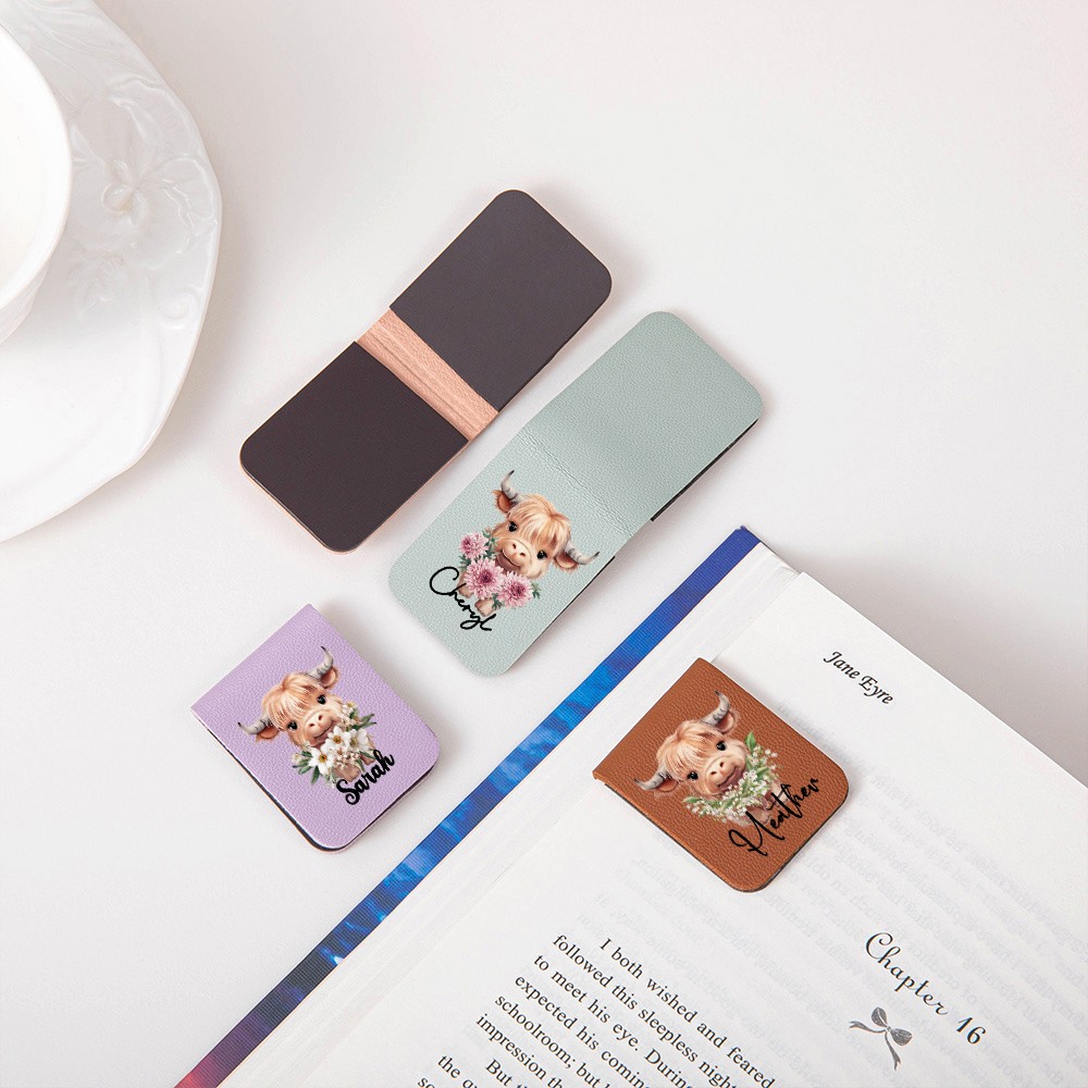 Magnetic Leather Bookmark