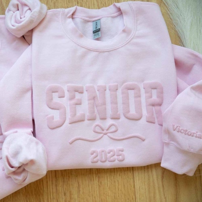 Custom Senior Graduation Gift for Her Senior 2025 Grad Gift Puff Print Sweatshirt Personalized Sweatshirt Gift for Graduate Class of 2025