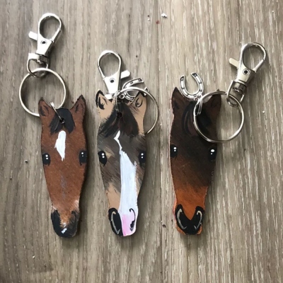 Custom Painted Flanks Horse Keychain, Horse Art, Gift for Horse Lovers