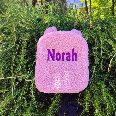 Toddler Girl Gift Idea, Personalized Child Bag, Birthday Gift for Kids, Monogram Preschool Backpack, Embroidered Teddy Bear Small Backpack
