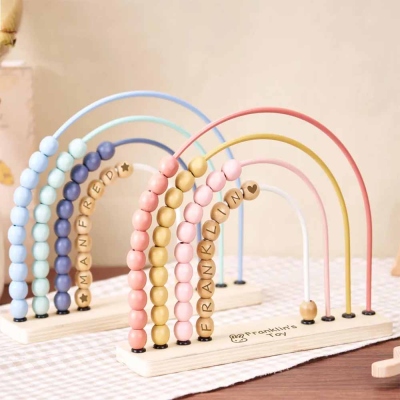 Personalized Baby Abacus Wooden Rainbow Abacus, Baby Shower Gifts, 1-3 Years Birthday Gifts, Wooden Nursery Decoration, Toddler Educational Toys