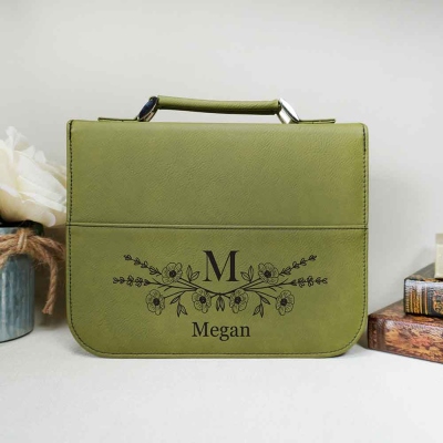 Custom Bible Case, Personalized Leather Bible Cover, Named Large Book Cover, Customized Gift for Her, Bible Bag for Women, Christmas Gift